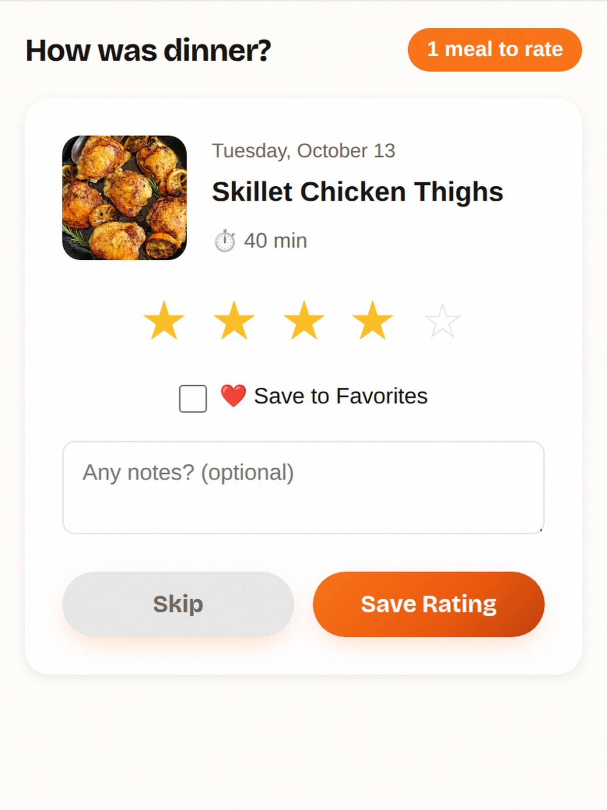 Saving a recipe from any website